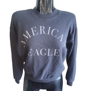 American Eagle Black Pullover Sweatshirt S